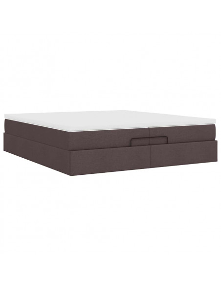 Struttura Letto Pouf con Materassi 200x200 cm in Tessuto