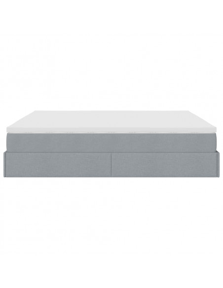 Struttura Letto Pouf con Materassi 200x200 cm in Tessuto