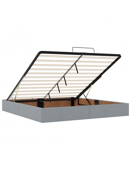 Struttura Letto Pouf con Materassi 200x200 cm in Tessuto