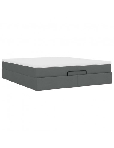 Struttura Letto Pouf con Materassi 200x200 cm in Tessuto