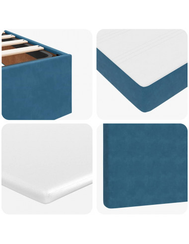 Struttura Letto Pouf con Materassi 80x200 cm Velluto