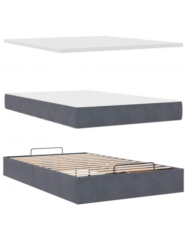 Struttura Letto Pouf con Materassi 80x200 cm Velluto