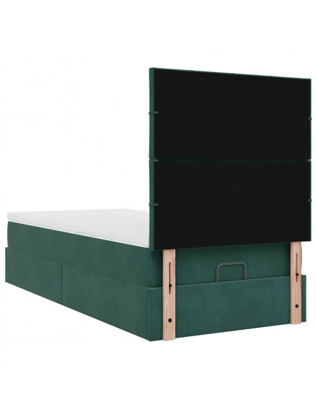 Struttura Letto Pouf con Materassi 90x200 cm in Velluto