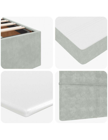 Struttura Letto Pouf con Materassi 90x200 cm in Velluto