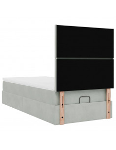 Struttura Letto Pouf con Materassi 90x200 cm in Velluto