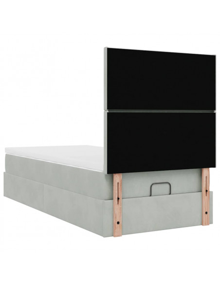 Struttura Letto Pouf con Materassi 90x200 cm in Velluto