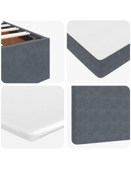 Struttura Letto Pouf con Materassi 90x200 cm in Velluto