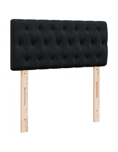 Struttura Letto Pouf con Materassi Nero 160x200 cm in Velluto