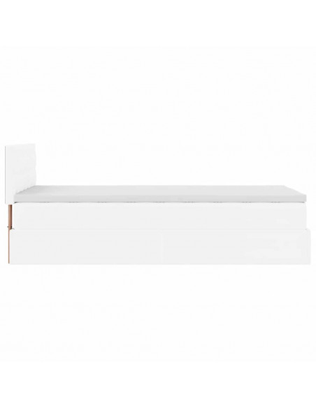 Struttura Letto Pouf con Materasso 100x200 cm Similpelle