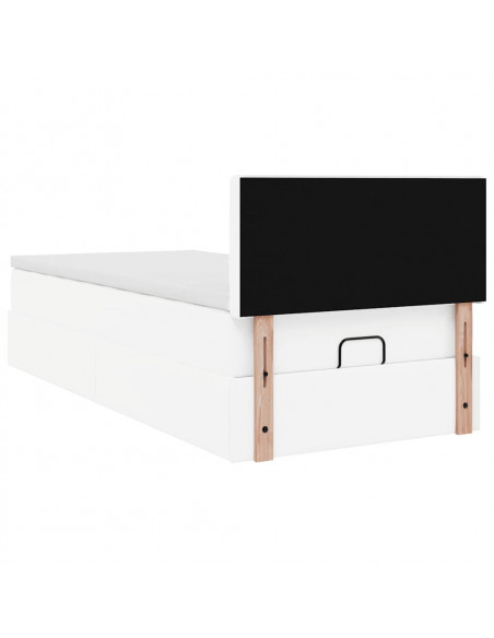 Struttura Letto Pouf con Materasso 100x200 cm Similpelle