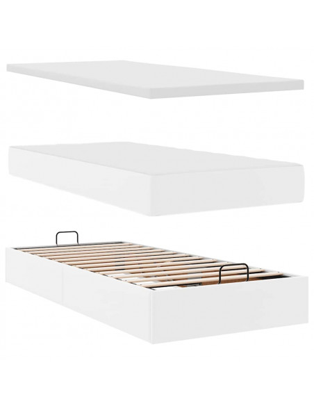 Struttura Letto Pouf con Materasso 100x200 cm Similpelle