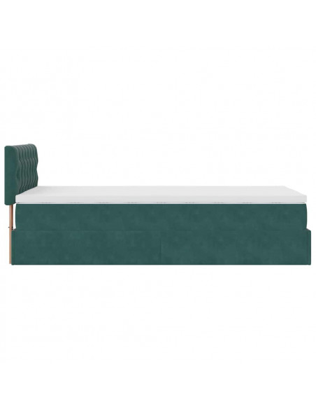Struttura Letto Pouf con Materasso 100x200 cm Velluto