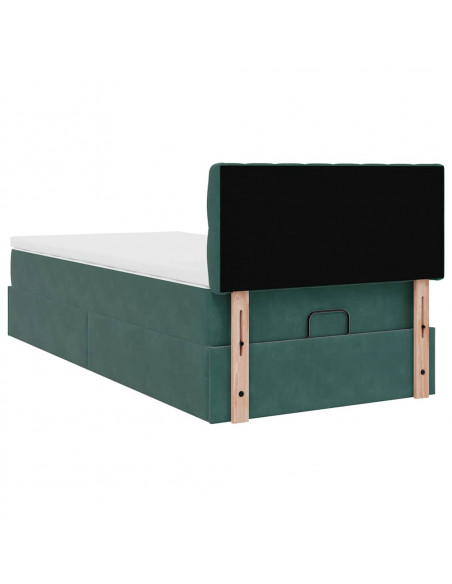 Struttura Letto Pouf con Materasso 100x200 cm Velluto