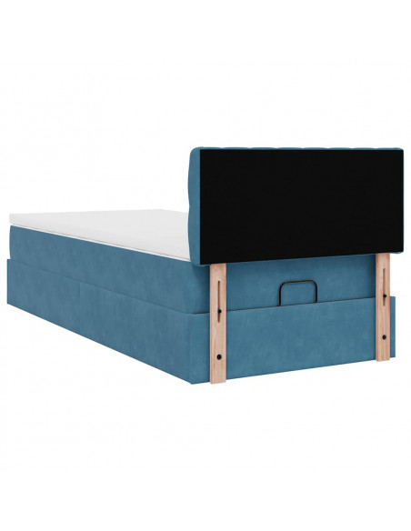 Struttura Letto Pouf con Materasso 100x200 cm Velluto