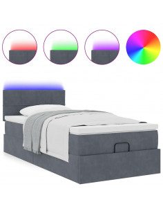 Struttura Letto Pouf con Materasso 100x200 cm Velluto