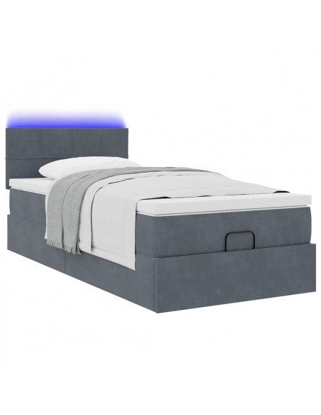 Struttura Letto Pouf con Materasso 100x200 cm Velluto