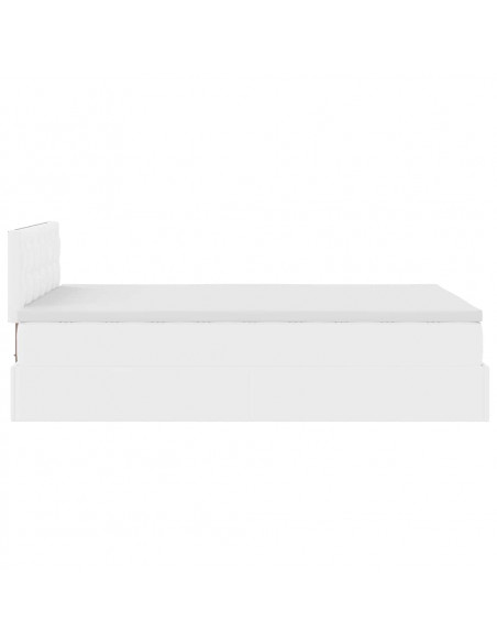 Pouf Letto con Materassi e LED Bianco Puro 120x190cm Similpelle