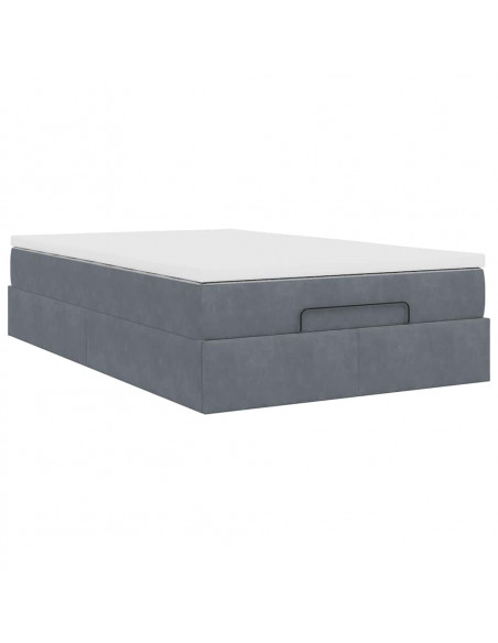 Struttura Letto Pouf con Materasso 120x200 cm Velluto
