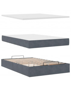 Struttura Letto Pouf con Materasso 120x200 cm Velluto