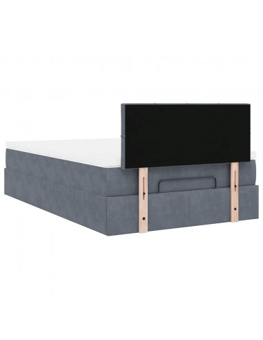 Struttura Letto Pouf con Materasso 120x200 cm Velluto