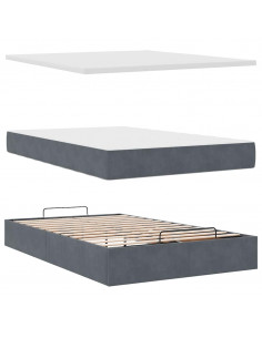 Struttura Letto Pouf con Materasso 120x200 cm Velluto