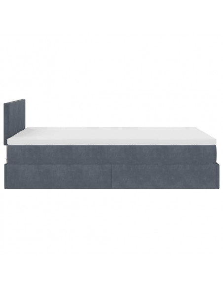 Struttura Letto Pouf con Materasso 120x200 cm Velluto