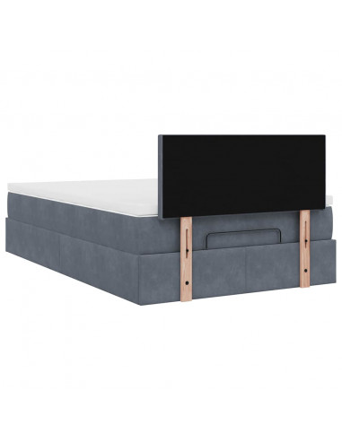 Struttura Letto Pouf con Materasso 120x200 cm Velluto