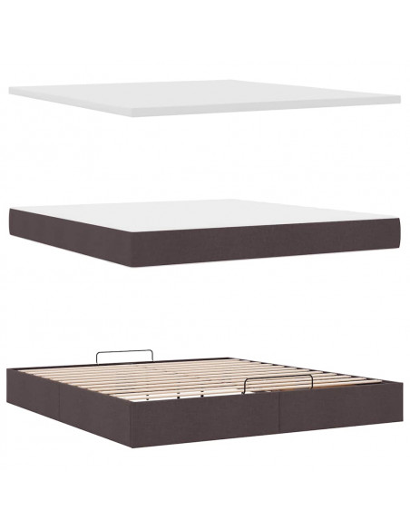 Struttura Letto Pouf con Materasso 160x200 cm in Tessuto