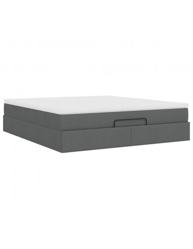 Struttura Letto Pouf con Materasso 160x200 cm in Tessuto