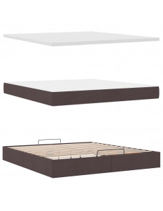 Struttura Letto Pouf con Materasso 180x200 cm in Tessuto