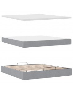 Struttura Letto Pouf con Materasso 180x200 cm in Tessuto