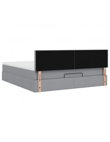 Struttura Letto Pouf con Materasso 180x200 cm in Tessuto