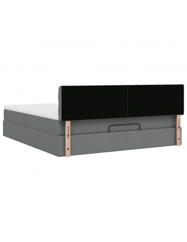 Struttura Letto Pouf con Materasso 180x200 cm in Tessuto