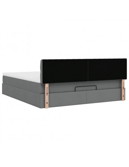 Struttura Letto Pouf con Materasso 180x200 cm in Tessuto