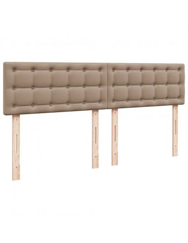 Pouf Letto con Materassi e LED Cappuccino 180x200cm Similpelle