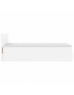 Struttura Letto Pouf con Materasso 90x190 cm Similpelle 2