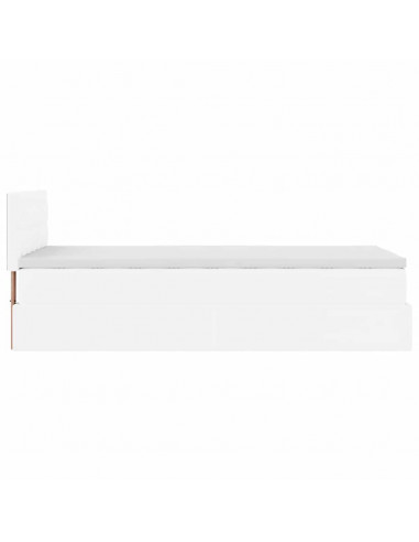 Struttura Letto Pouf con Materasso 90x190 cm Similpelle