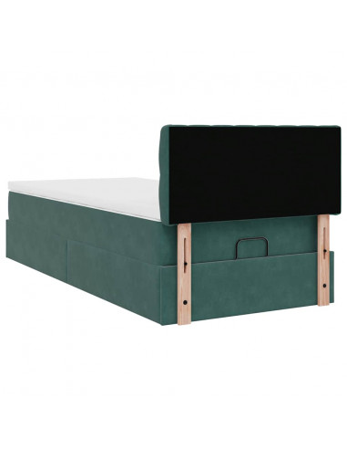 Struttura Letto Pouf con Materasso 90x200 cm in Velluto