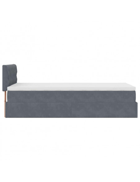 Struttura Letto Pouf con Materasso 90x200 cm in Velluto