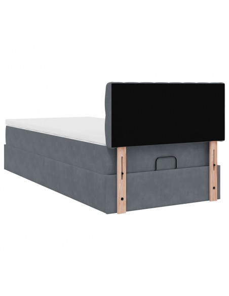 Struttura Letto Pouf con Materasso 90x200 cm in Velluto