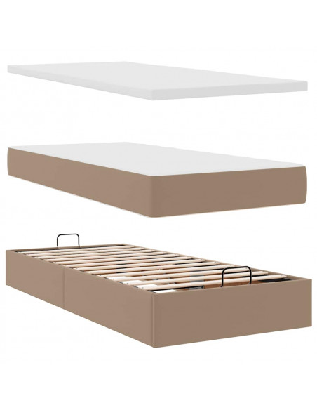 Struttura Letto Pouf con Materasso 90x200 cm Similpelle