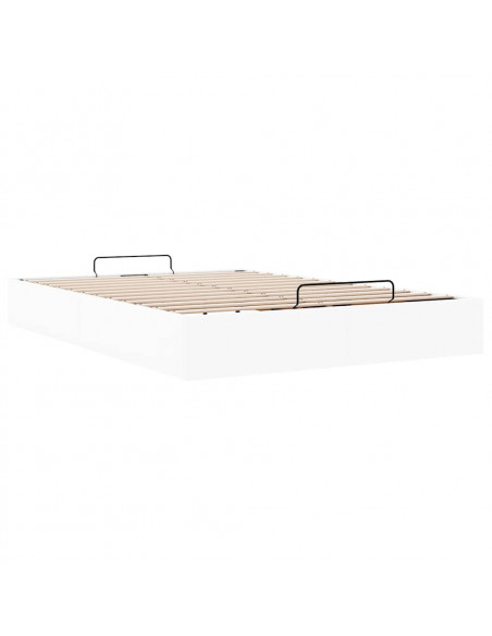 Struttura Letto Pouf senza Materasso Bianco 140x190 cm Similpelle