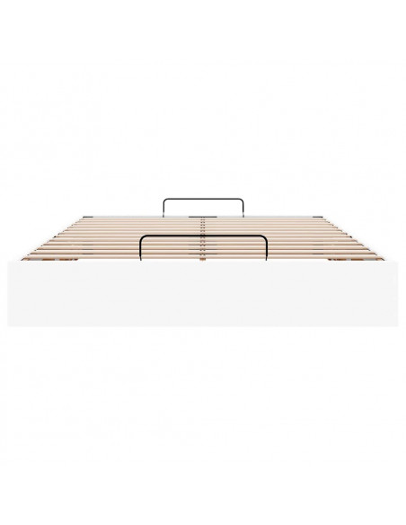 Struttura Letto Pouf senza Materasso Bianco 140x190 cm Similpelle