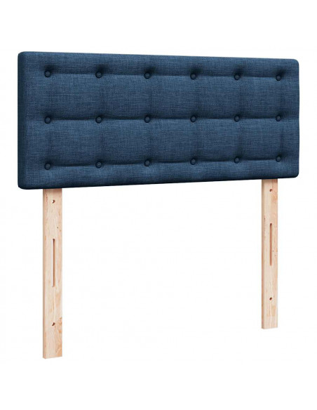 Pouf Letto con Materasso e LED Blu 120x190cm in Tessuto