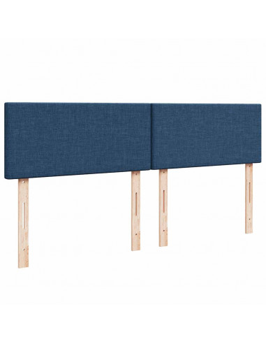 Struttura Letto Pouf con Materasso Blu 180x200cm in Tessuto