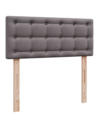 Struttura Letto Pouf con Materasso Grigio 120x200 cm Similpelle