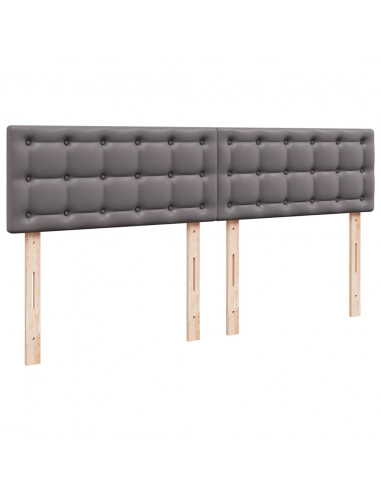 Struttura Letto Pouf con Materasso Grigio 180x200 cm Similpelle