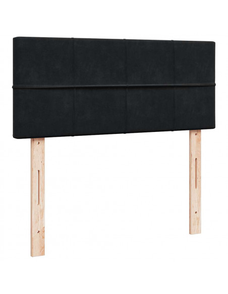 Pouf Letto con Materasso e LED Nero 120x190cm in Velluto