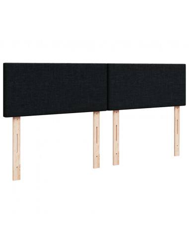 Struttura Letto Pouf con Materasso Nero 180x200 cm in Tessuto