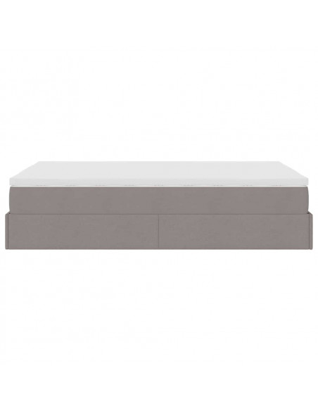 Struttura Letto Pouf con Materasso Tortora 120x190 cm Tessuto